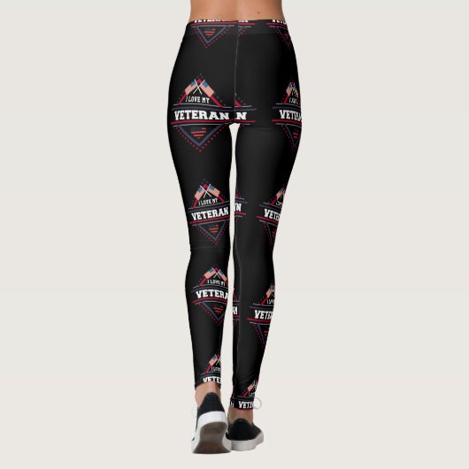 Patriottisch ik hou van mijn veteranenleger leggings (Achterkant)