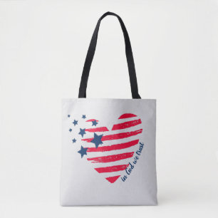 Patriottisch in God vertrouwen we op het hart Tote Bag