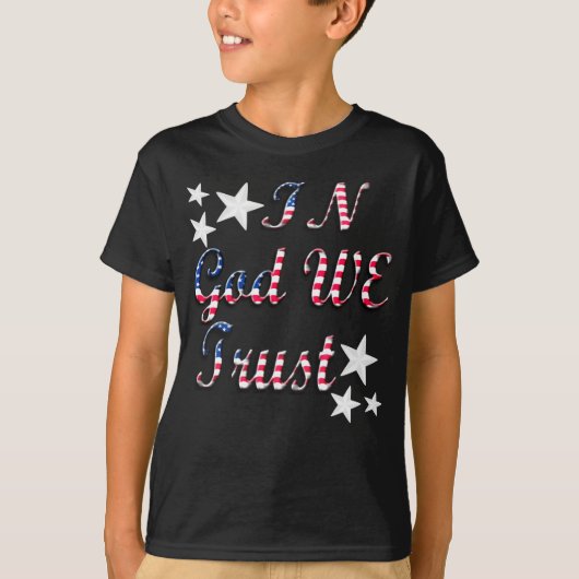 Patriottisch in God, we vertrouwen op het Kinder S T-shirt (Voorkant)