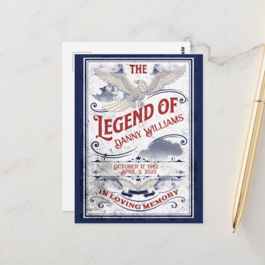 Patriottisch in het liefhebben van geheugenveteraa briefkaart (Voorkant / Achterkant in situ)