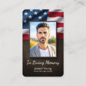 Patriottisch in liefdevolle herinnering begrafenis visitekaartje (Voorkant)