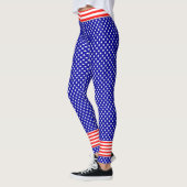 Patriottisch in rode, witte en blauwe sterren en s leggings (Links)