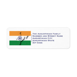 Patriottisch   INDIA FLAG Etiket