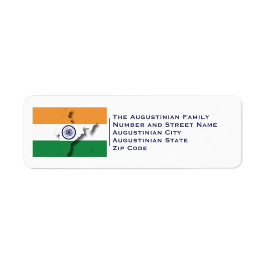 Patriottisch | INDIA FLAG Etiket (Voorkant)