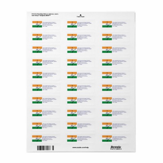 Patriottisch | INDIA FLAG Etiket (Full Sheet)