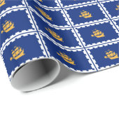 Patriottisch inpakpapier met de vlag van Quebec Ci (Rol Hoek)