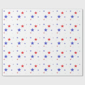 Patriottisch inpakpapier met sterren rood wit blau (Vlak)