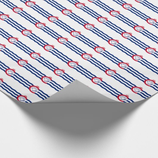 Patriottisch inpakpapier met vlag van Cincinnati (Hoek)