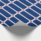 Patriottisch inpakpapier met vlag van Indianapolis (Hoek)