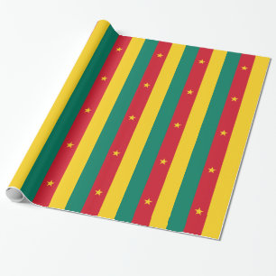 Patriottisch inpakpapier met vlag van Kameroen
