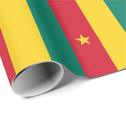 Patriottisch inpakpapier met vlag van Kameroen (Rol Hoek)