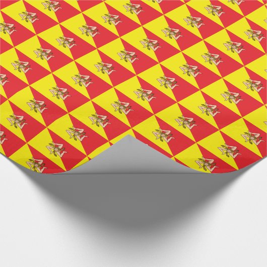 Patriottisch inpakpapier met vlag van Sicilië (Hoek)