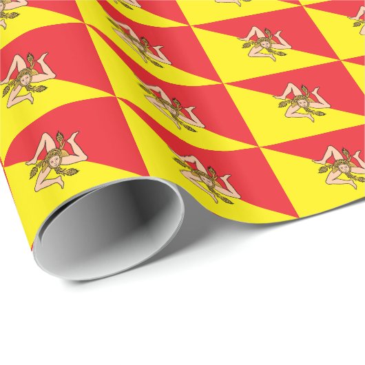 Patriottisch inpakpapier met vlag van Sicilië (Rol Hoek)