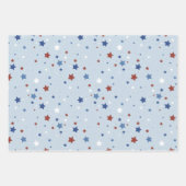 Patriottisch inpakpapier plat vel set van 3 (Voorkant)