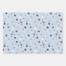 Patriottisch inpakpapier plat vel set van 3