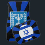 Patriottisch Israel Car Vloermat & Israëlische vla<br><div class="desc">Vloermatten voor auto's: Retro Israel,  Menorah & Israel vlag vloermatten met monocgrammaticale naam / familie - hou van mijn land,  zomervakantie,  vaders dag / sportfans</div>