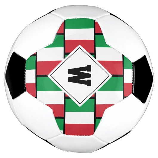 Patriottisch ITALIË FLAG Monogram Voetbal (Gedraaid)