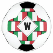 Patriottisch ITALIË FLAG Monogram Voetbal (Voorkant)