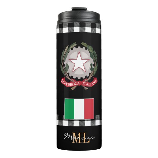 Patriottisch Italië reisbureau Mug, Italiaanse vla Thermosbeker (Voorkant)
