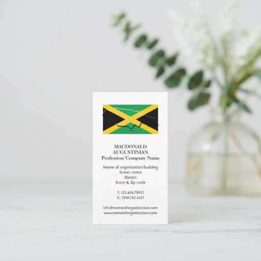 patriottisch | JAMAICAANSE VLAG | Foto Visitekaart Visitekaartje (Staand voorkant)