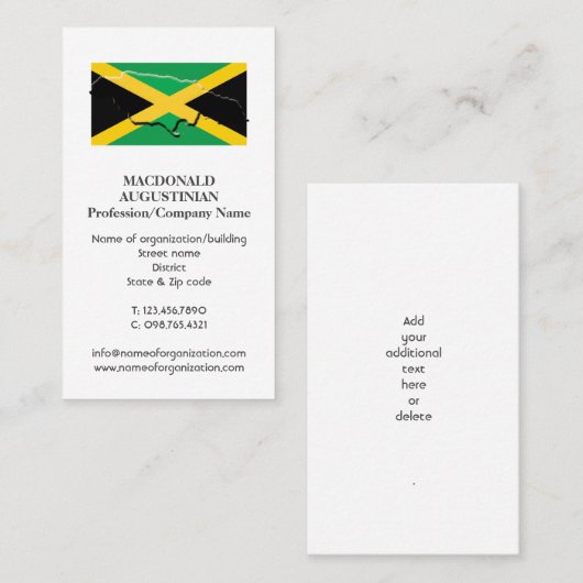 patriottisch | JAMAICAANSE VLAG | Foto Visitekaart Visitekaartje (Voorkant / Achterkant)