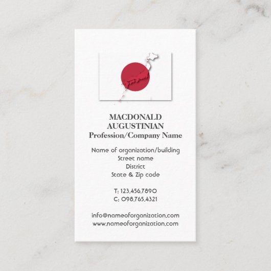 patriottisch | JAPANSE VLAG | Foto Visitekaartje (Voorkant)