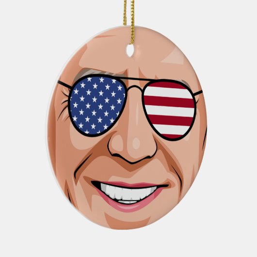Patriottisch Joe Holiday Ceramic Ornament (Rechts)