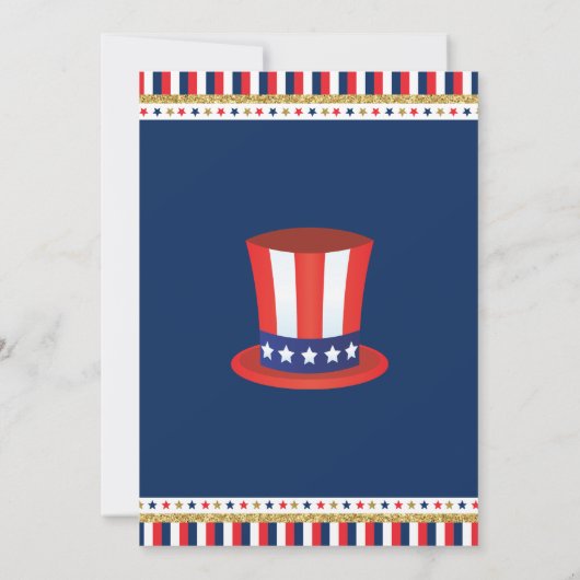 Patriottisch juli 4de Baby shower Rood Wit Kaart (Achterkant)