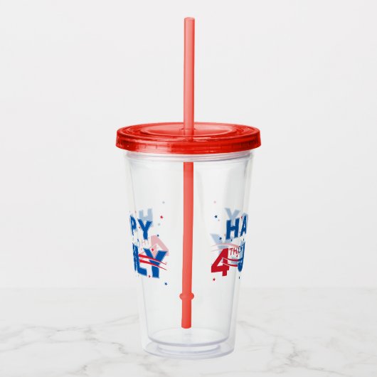 Patriottisch juli 4e Acryltumbler Acryl Drinkbeker (Rechts)