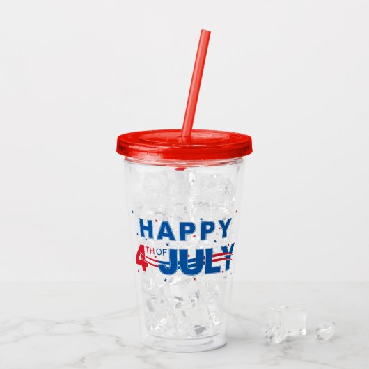 Patriottisch juli 4e Acryltumbler Acryl Drinkbeker (Achterkant ijs)