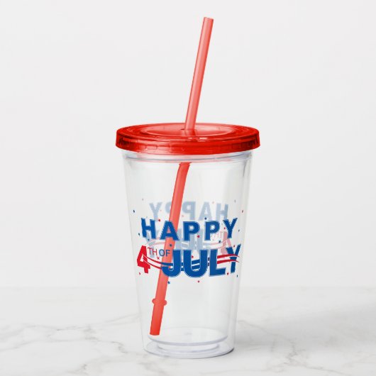 Patriottisch juli 4e Acryltumbler Acryl Drinkbeker (Achterkant)