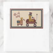 Patriottisch juli 4e Teddy Bears op Parade Rechthoekige Sticker (Tas)