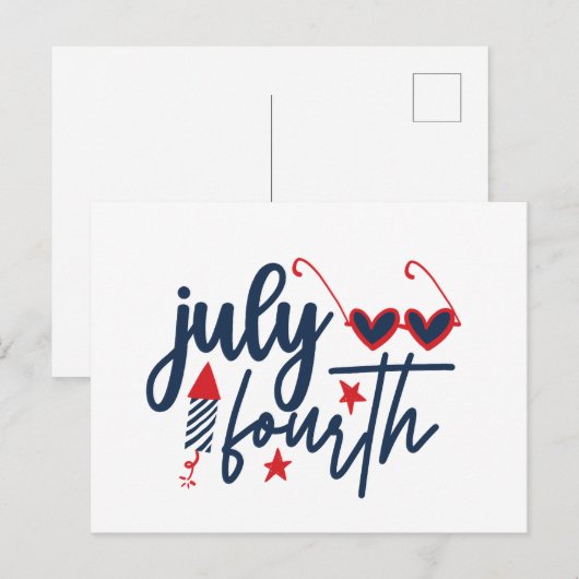 Patriottisch juli Vierde woord kunst Feestdagenkaart (Voorkant / Achterkant)