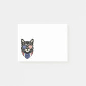 Patriottisch Kat Crazy Cat Lady Amerikaanse vlag Post-it® Notes (Voorkant)