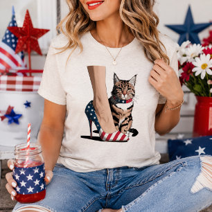 Patriottisch Kat Moeder Shirt Mooie 4 juli T-shi