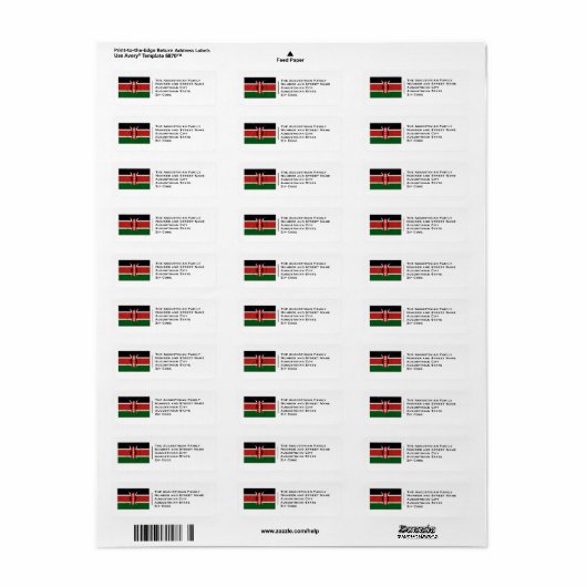 Patriottisch | KENYA Flag Etiket (Full Sheet)