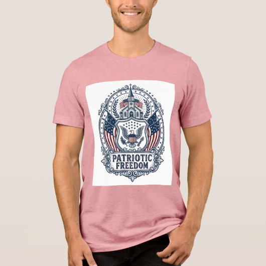 Patriottisch Kerk Kamp Vector Grafische T-shirt (Voorkant)