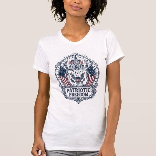 Patriottisch Kerk Kamp Vector Grafische T-shirt (Voorkant)