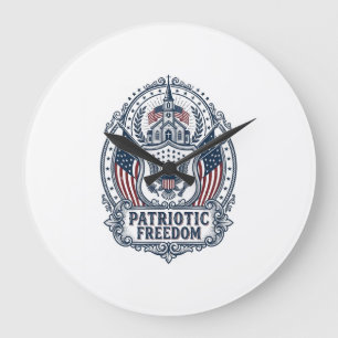Patriottisch Kerk Kamp Vector Grafische T-shirt Grote Klok