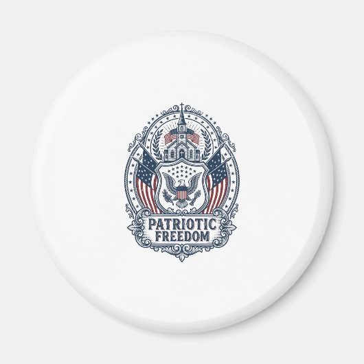 Patriottisch Kerk Kamp Vector Grafische T-shirt Magneet (Voorkant)