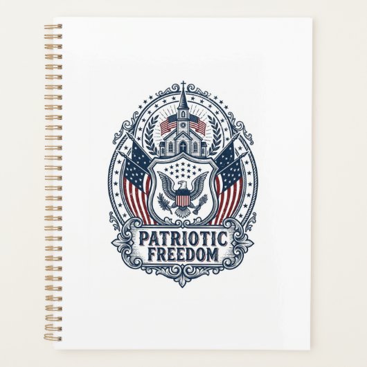 Patriottisch Kerk Kamp Vector Grafische T-shirt Planner (Voorkant)