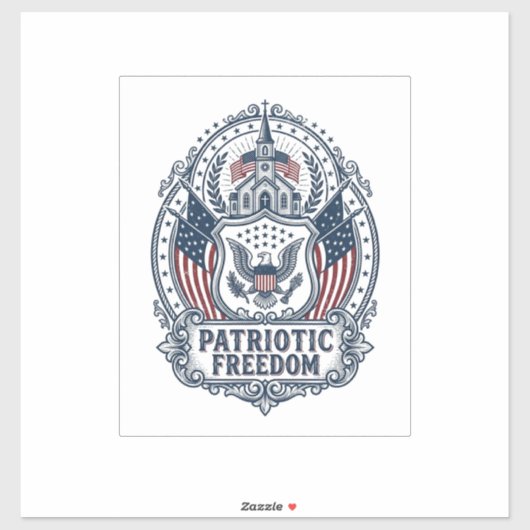 Patriottisch Kerk Kamp Vector Grafische T-shirt Sticker (Vel)