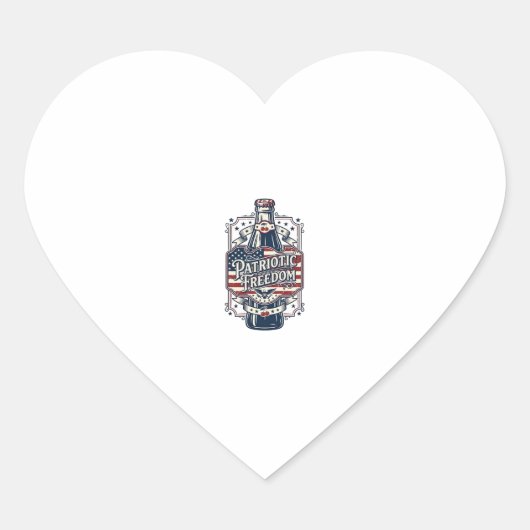 Patriottisch kersenfris retro vector grafisch T-sh Hart Sticker (Voorkant)