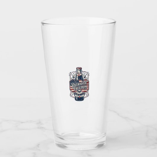 Patriottisch Kersenfris Retro Vector Grafische T-s Glas (Voorkant)