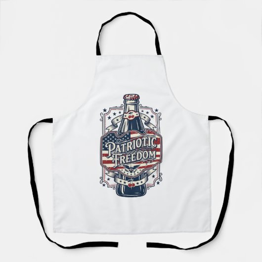 Patriottisch Kersenfris Retro Vector Grafische T-s Schort (Voorkant)