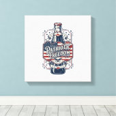 Patriottisch kersenfrisdrank retro vector grafisch canvas afdruk (Insitu (Houten vloer))