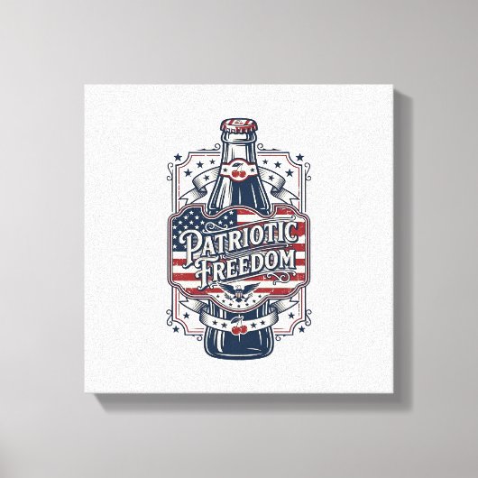 Patriottisch kersenfrisdrank retro vector grafisch canvas afdruk (Voorkant)