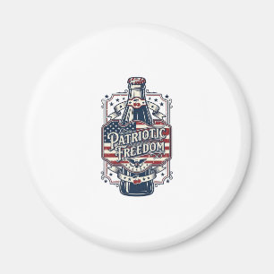 Patriottisch Kersenfrisdrank Retro Vector Grafisch Magneet