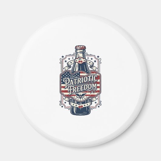 Patriottisch Kersenfrisdrank Retro Vector Grafisch Magneet (Voorkant)