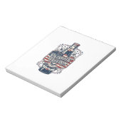 Patriottisch kersenfrisdrank retro vector grafisch notitieblok (Linkerzijde)
